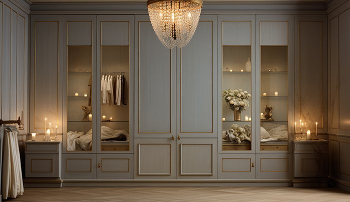 Custom executive wardrobe Deco finish